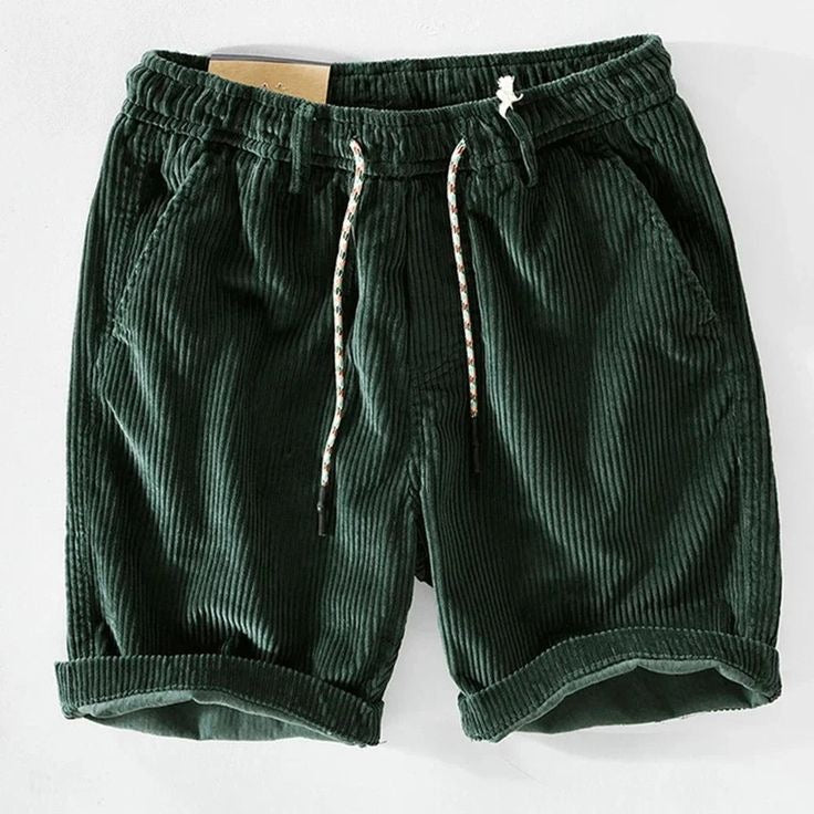 Men Shorts Stylish Men's Elastic Waist Corduroy Beach Shorts with Pockets Wide Leg Drawstring Shorts for Summer Adjustable Solid