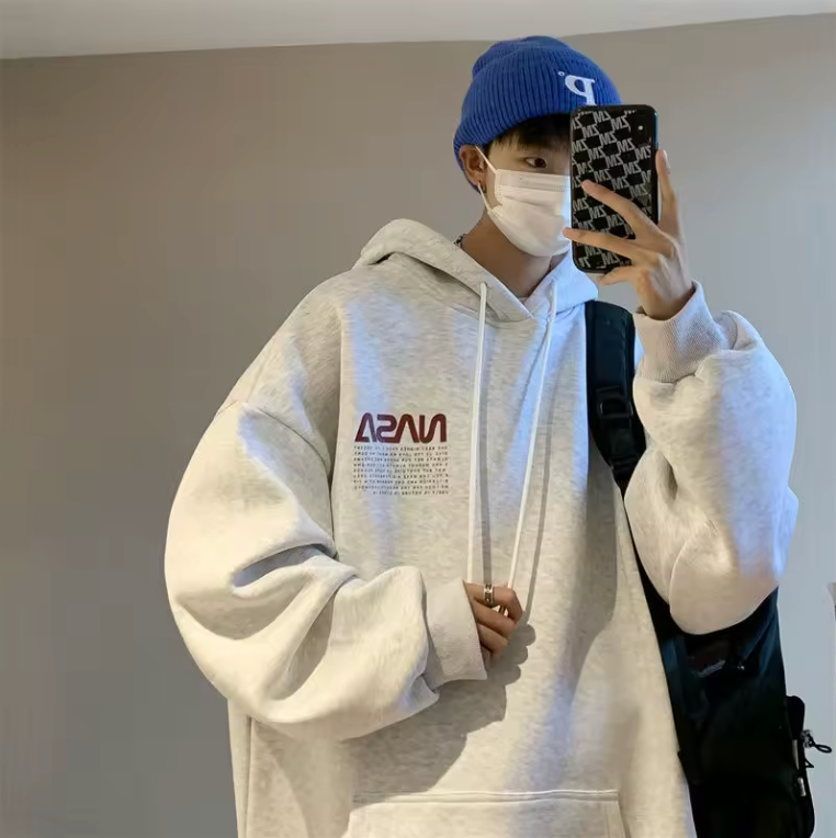 Fashion Korean Personality Simple Men's Hooded Sweatshirt New Ins American Retro Y2K High Street Trendy Street Top Jacket
