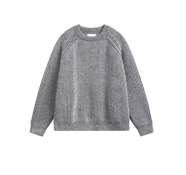 Basic Loose O-neck Knitted Sweater Autumn Gray Women Long Sleeve Sweater Pullover