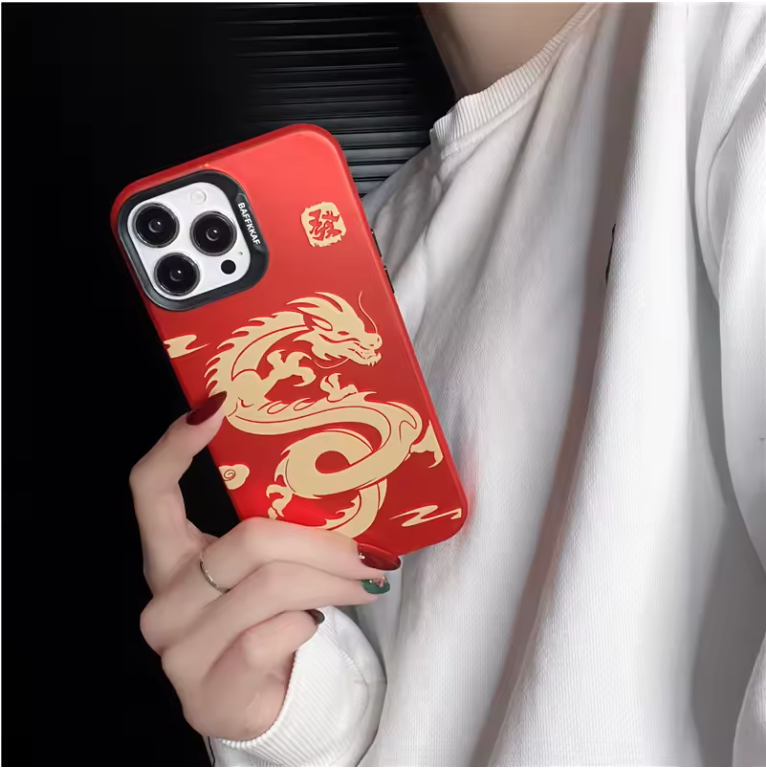 Chinese Style Golden Dragon Chinese New Year Mobile Phone Case For IPhone11 12 13 13ProMax 14 14Pro 14ProMax 15 15Pro 15ProMax