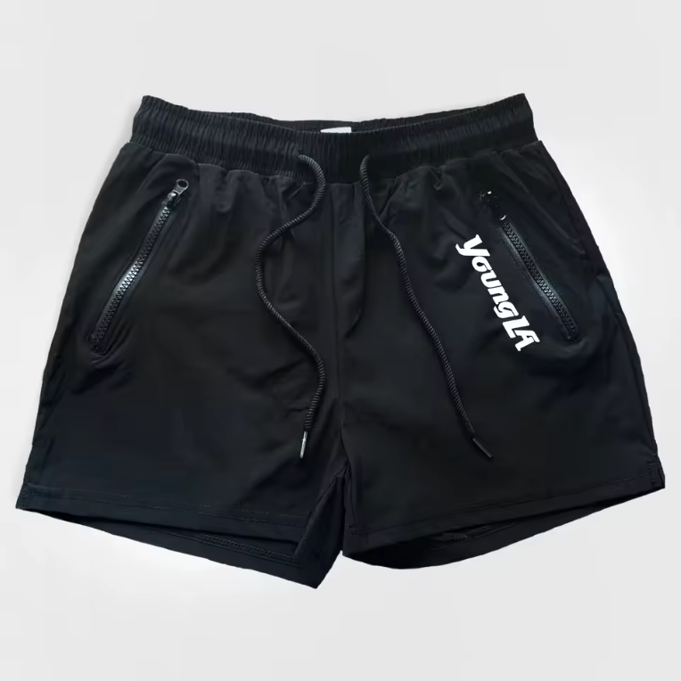 Sports Quick Drying Stretch Breathable Shorts Summer Outdoor Fitness Mid-waist Male Adult No Lining Three Minute Shorts