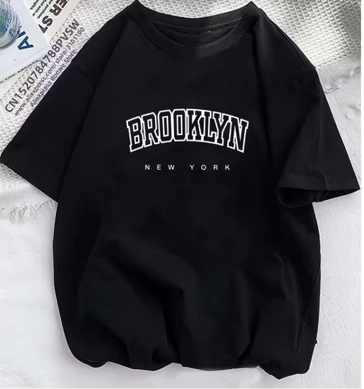Women Brooklyn Letter Print T Shirt Girl Graphic Harajuku 2023 Streewear Clothes Causal Female Y2K Tops Tee