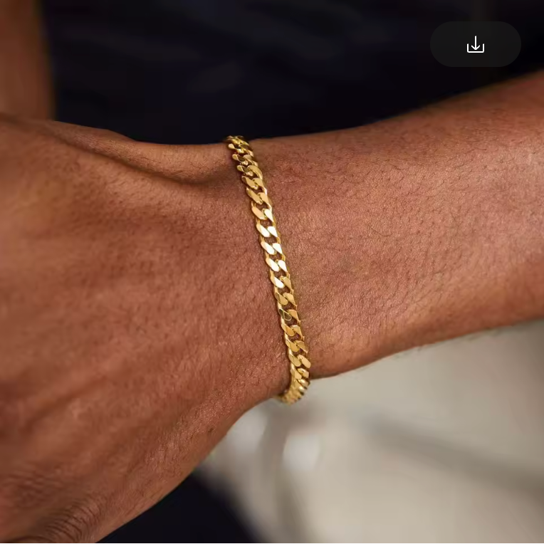 Gold Color Stainless Steel Cuban Chain Men's Bracelet Simple Retro Bracelet For Women Hip Hop Jewelry Trend Accessories Gift