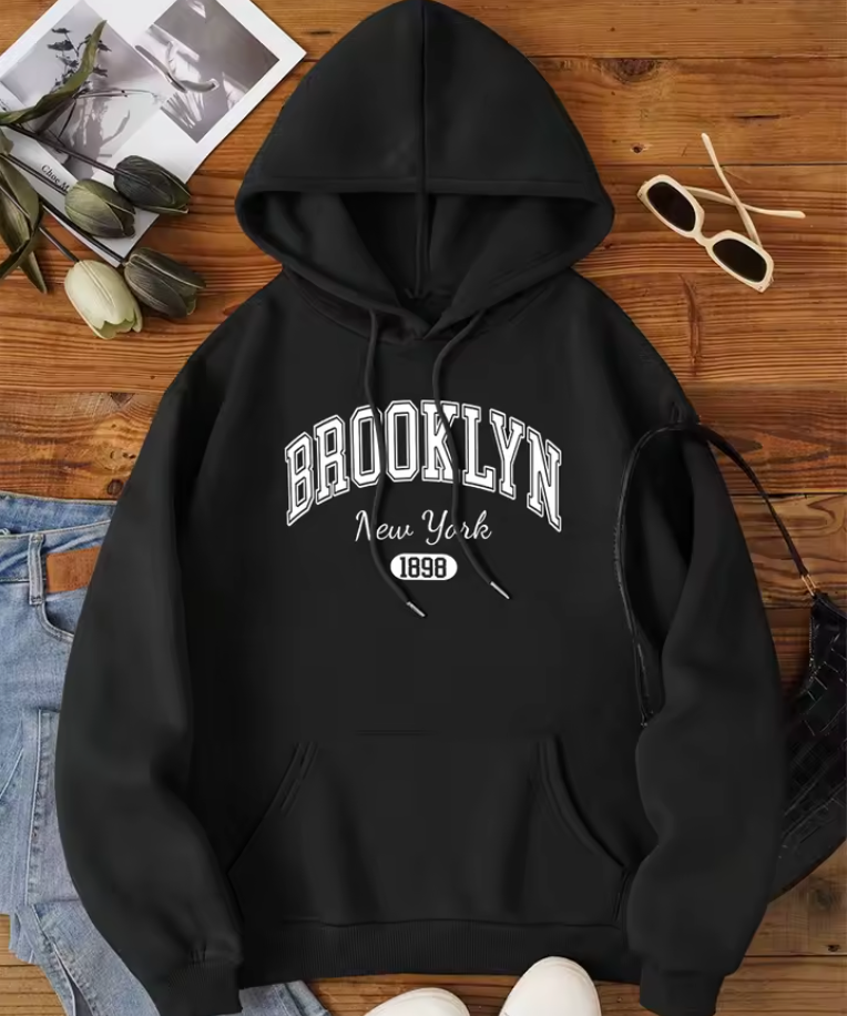 Brooklyn New York 1898 City Letter Men Women Sweatshirt Fashion Crewneck Hoodies Autumn Hip Hop Clothing Casual Couple Hoody