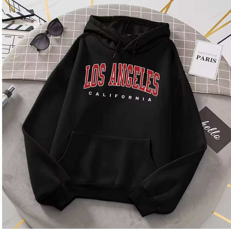 Los Angeles California Hoodies Women Fashion Novelty Casual Hooded Basic All Match Sweatshirt Warm Comfortable Fleece New Hoody