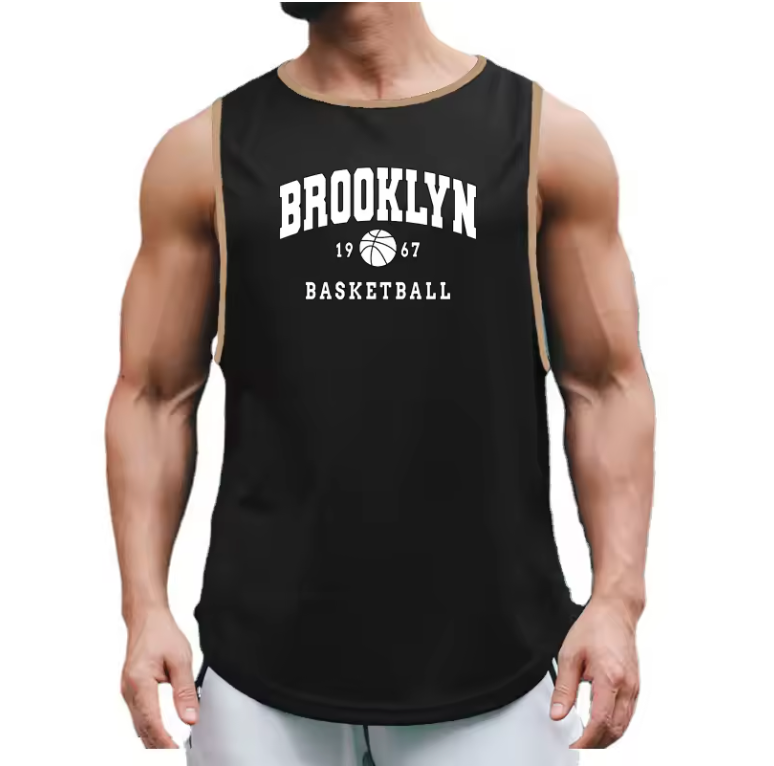 Brooklyn 1967 Basketball Printed Summer Fashion Sports Sleeveless Shirt Quick Dry Fitness Tank Tops Mens Mesh Gym Clothing