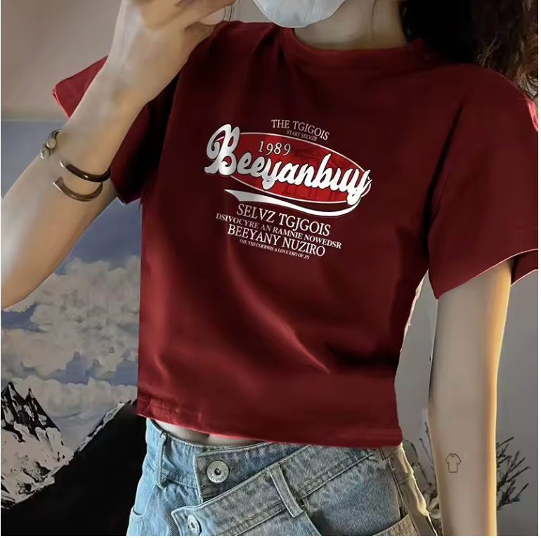 Summer Y2K Clothes T-shirt Women Letter Graphic Streetwear Crop Top Aesthetic Gothic Harajuku Tee Slim Girl Vintage new