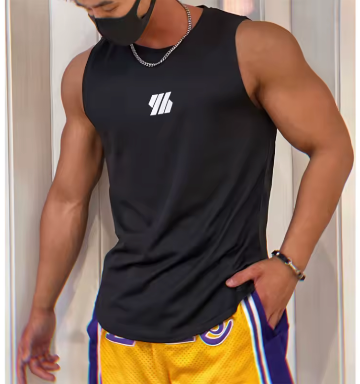 2025 newest Summer Gym Vest High Quality mesh Shirt Sleeveless T-shirts Men Tank Tops running Fitness Sports Vest men Clothing