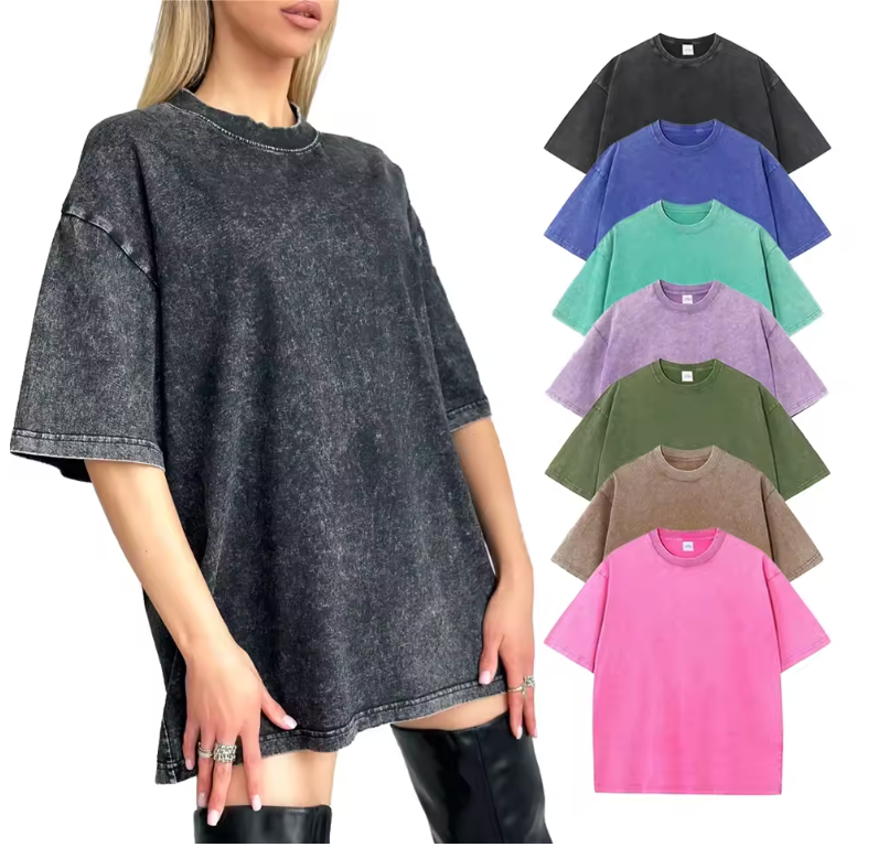 Summer Cotton Washed T-shirt for Women Men Loose O-Neck Oversized Tee Korean Y2k Female Clothes Casual Vintage Short Sleeve Tops