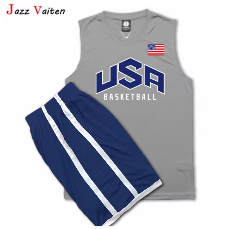 HipJazer Men fanart USA STYLE Basketball Jerseys Set Sport Tops Training Uniform With Shorts Top Quality