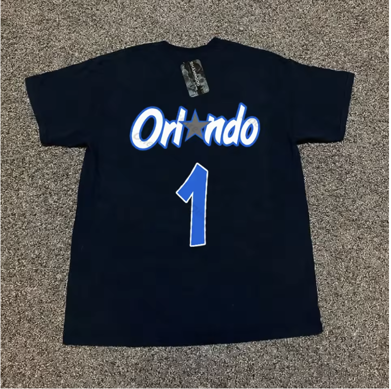 Magic McGrady O 'Neal 260 Of Grams Heavy Cotton! Orlando Vintage Oversize Hiphop Street T-shirt Men's Women's Short-Sleeved Tops