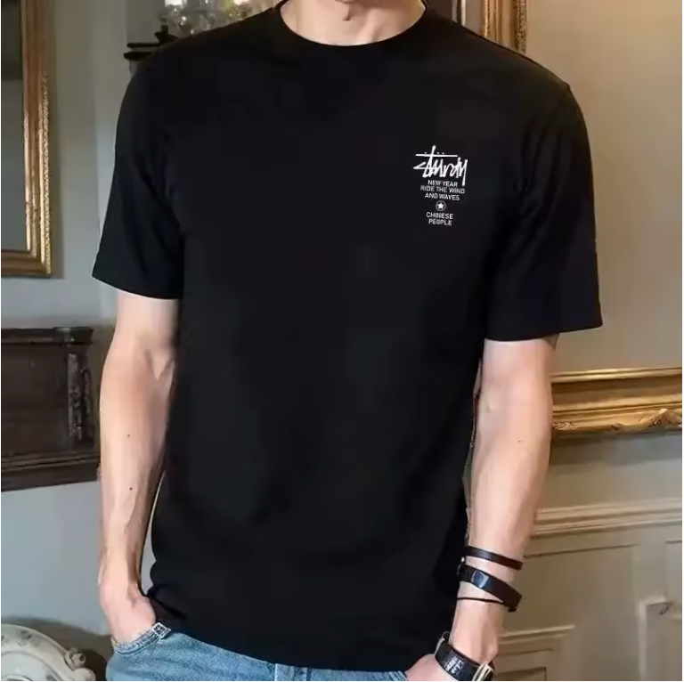 Casual Crew Neck Design Summer Short-sleeved T-shirt Fashion Women's Pure Cotton New Luxury Printed Men's T-shirt Children's Top