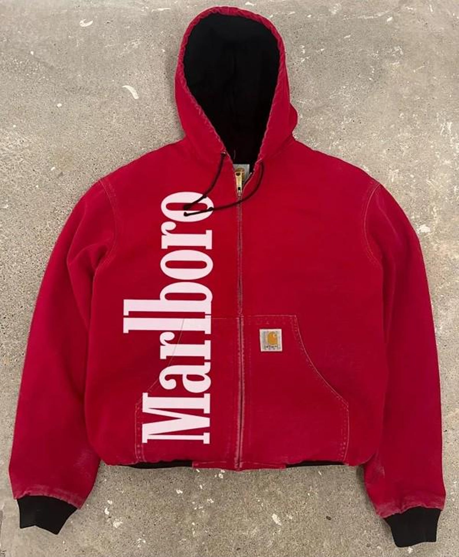 Marlboro Carhartt Grey Hooded Jacket (Recreation) Etsy.com